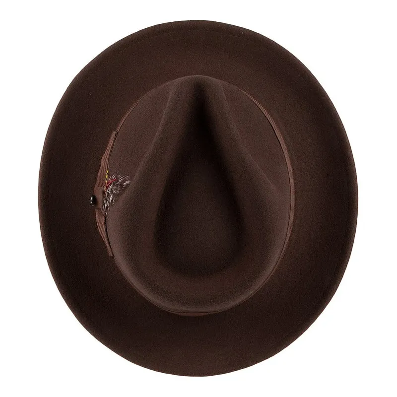 Chapeau Fedora en Laine Feutrée Déformable C-Crown marron JAXON & JAMES