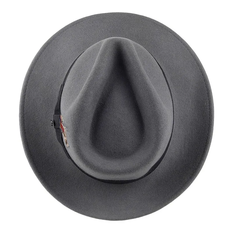 Chapeau Fedora en Laine Feutrée Déformable C-Crown gris JAXON & JAMES