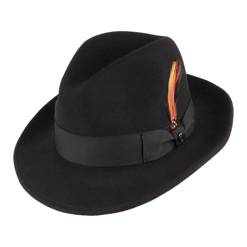Chapeau Fedora Déformable Pinch Crown noir JAXON & JAMES