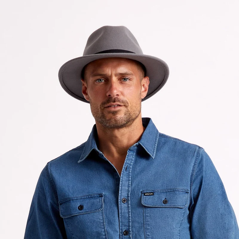 Chapeau Fedora en Laine Feutrée Pliable Messer gris BRIXTON