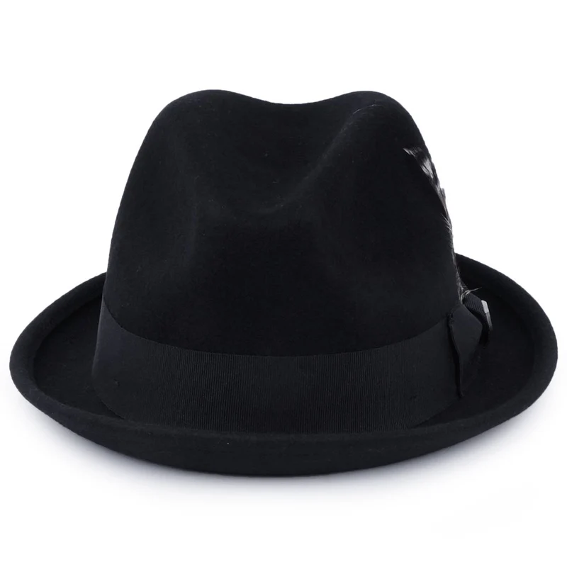 Chapeau Trilby en Laine Feutrée Gain noir BRIXTON