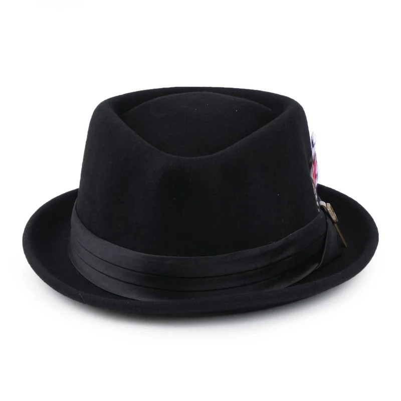 Chapeau Pork Pie en Laine Feutrée Stout noir BRIXTON
