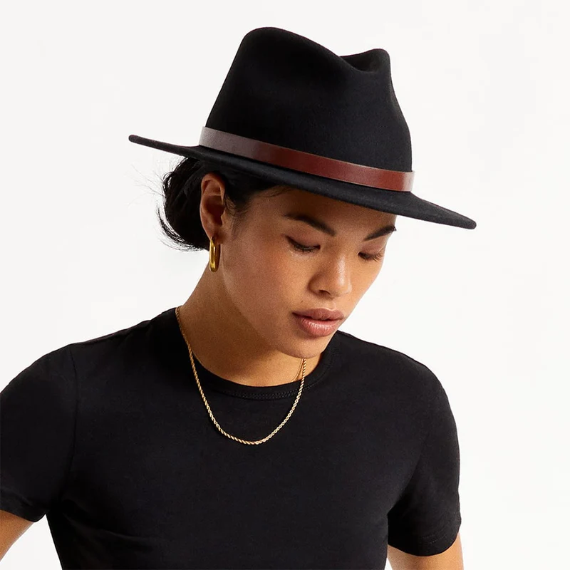 Chapeau Fedora en Laine Feutrée Messer noir BRIXTON