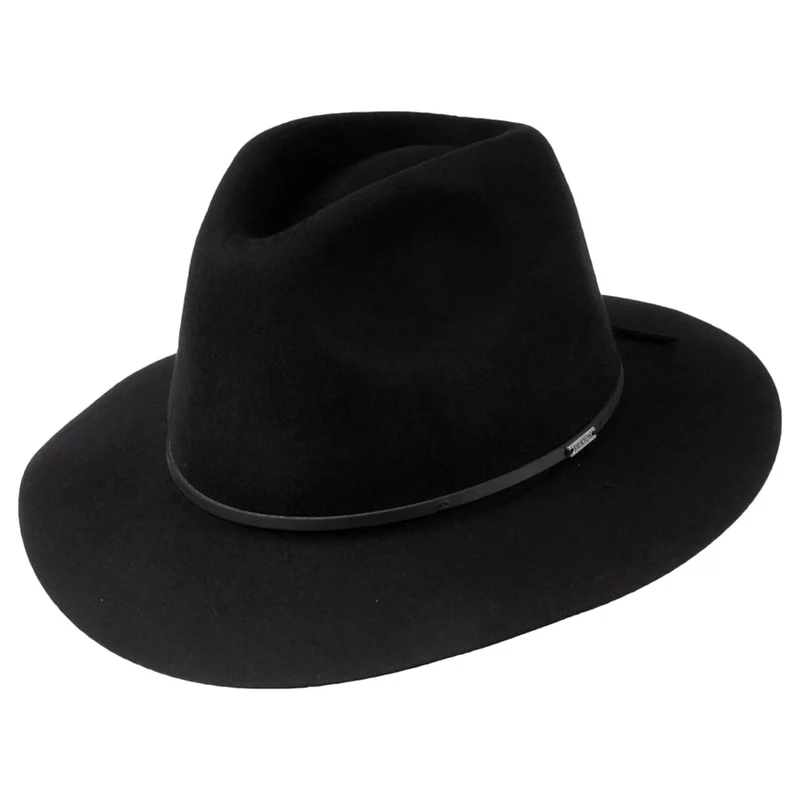 Chapeau Fedora en Laine Feutrée Wesley noir BRIXTON