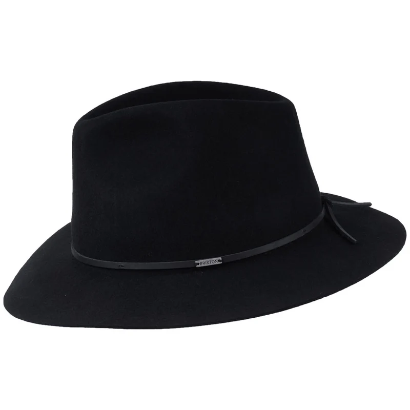 Chapeau Fedora en Laine Feutrée Wesley noir BRIXTON