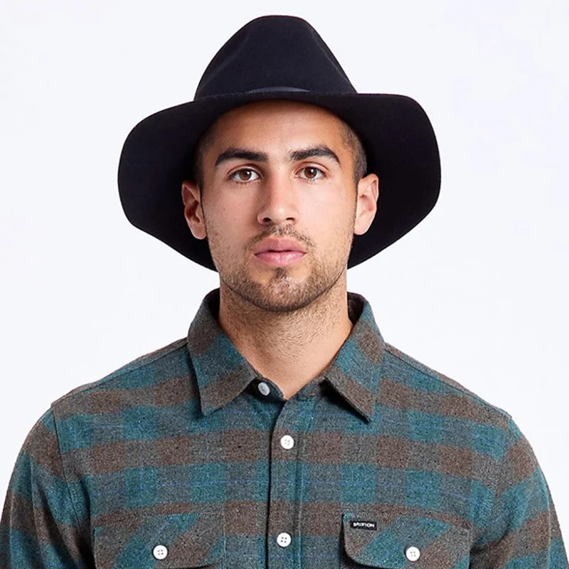 Chapeau Fedora en Laine Feutrée Wesley noir BRIXTON