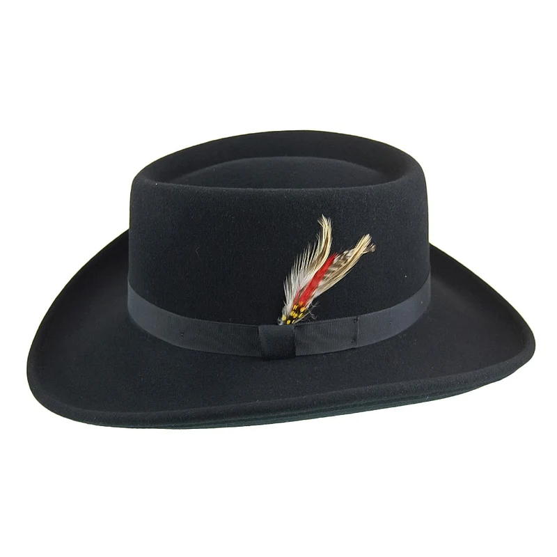 Chapeau Gambler en Laine Feutrée Midnight noir NEW YORK HAT CO.