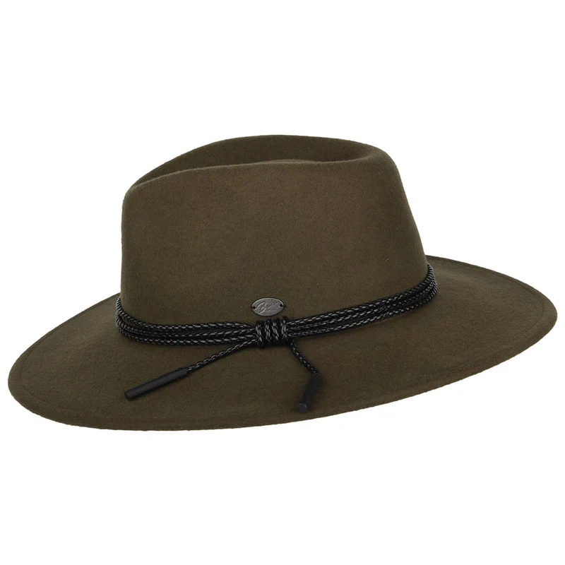 Chapeau Australien en Laine Feutrée Piston olive BAILEY