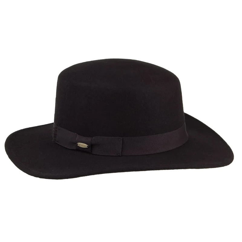 Chapeau Canotier en Laine Feutrée Déformable Avola noir SCALA