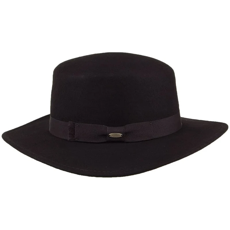 Chapeau Canotier en Laine Feutrée Déformable Avola noir SCALA