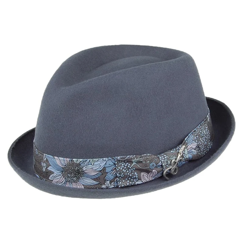 Chapeau Trilby en Laine Feutrée Accord brume CARLOS SANTANA