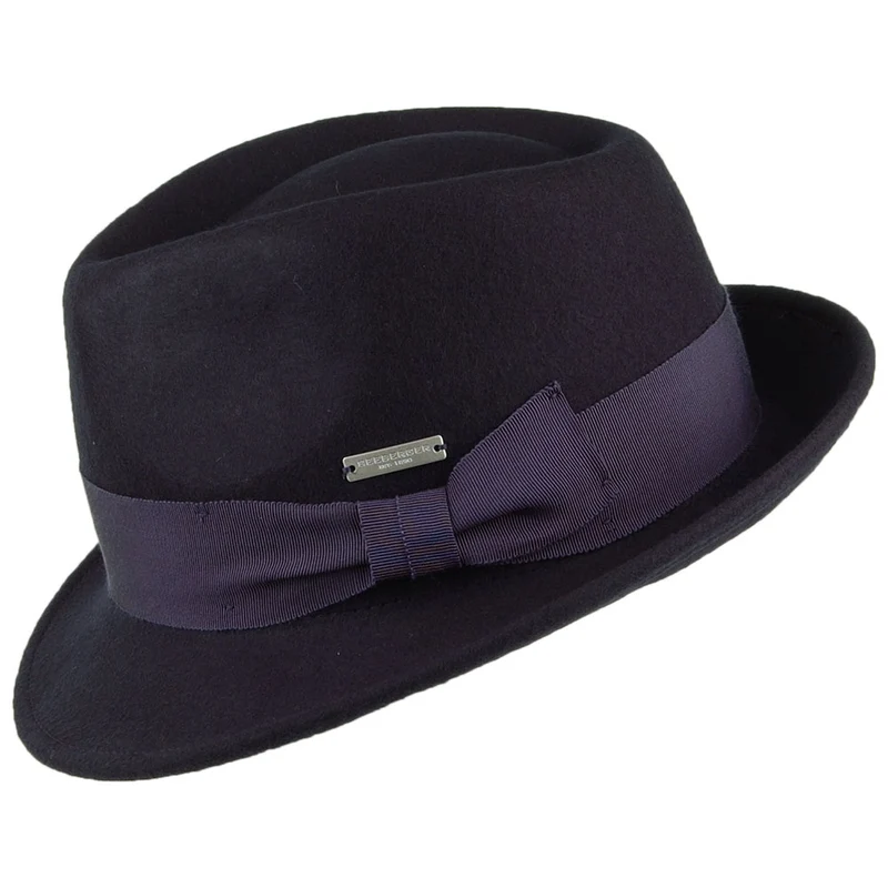 Chapeau Trilby en Laine Feutrée bleu marine SEEBERGER