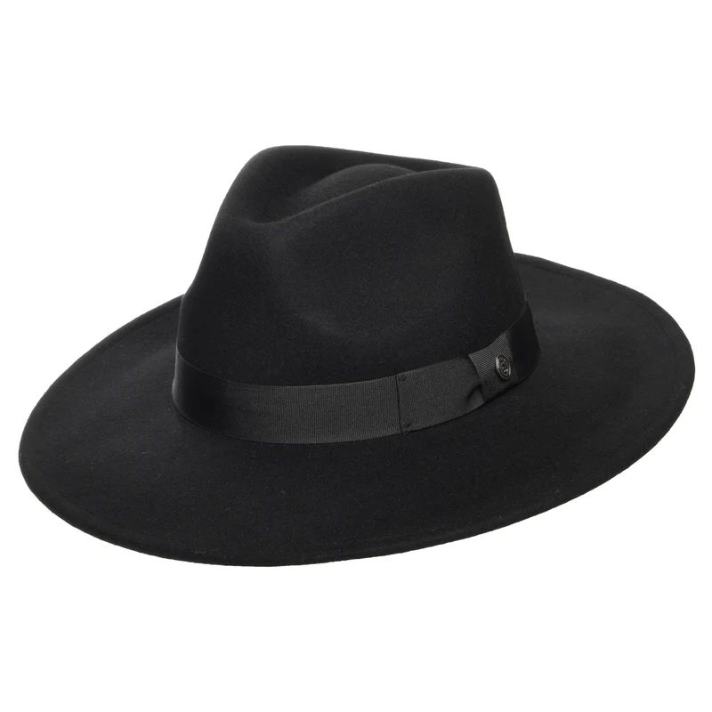 Chapeau Fedora à Bord Large The Author noir JAXON & JAMES