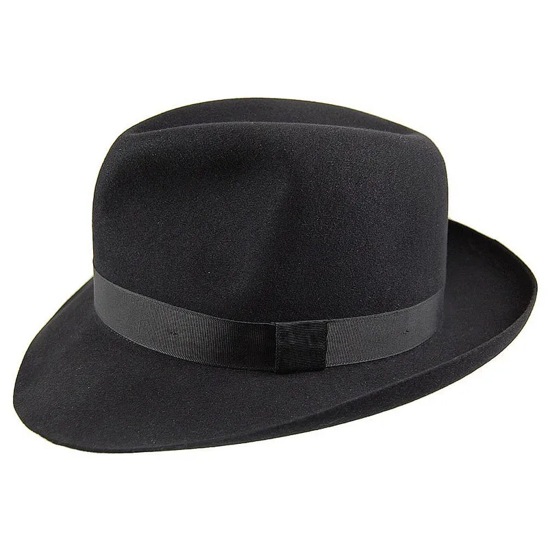Chapeau Fedora en Fourrure Feutrée Foldaway noir CHRISTYS