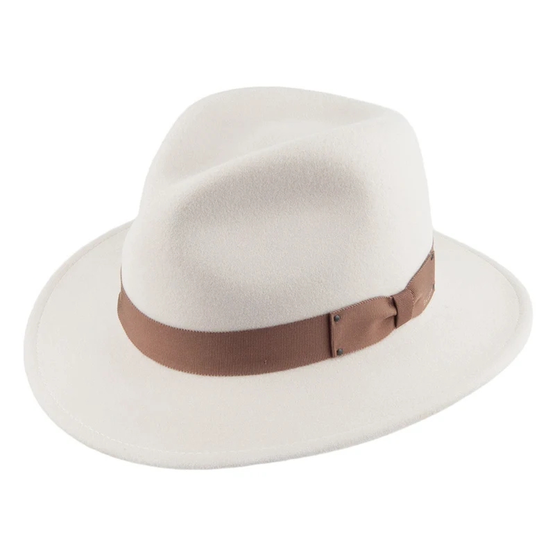 Chapeau Fedora en Laine Feutrée Déformable Hydrofuge Curtis crème BAILEY