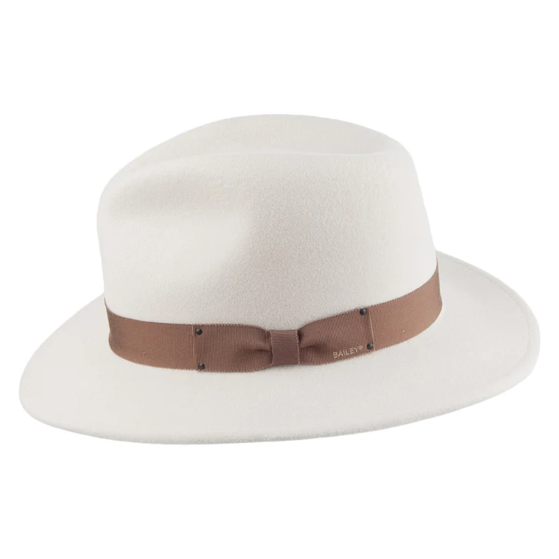Chapeau Fedora en Laine Feutrée Déformable Hydrofuge Curtis crème BAILEY