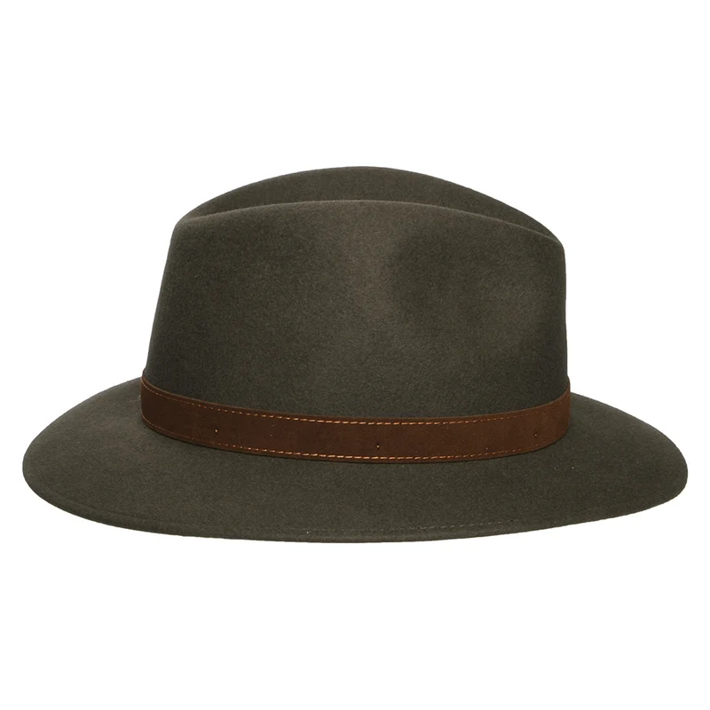 Chapeau Fedora Safari Déformable en Fourrure Feutrée sauge BORSALINO