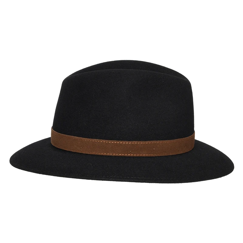 Chapeau Fedora Safari Déformable en Fourrure Feutrée noir BORSALINO
