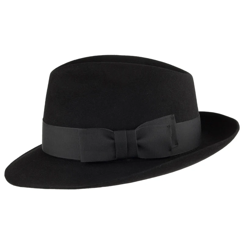 Chapeau Trilby en Fourrure Feutrée Bond noir CHRISTYS