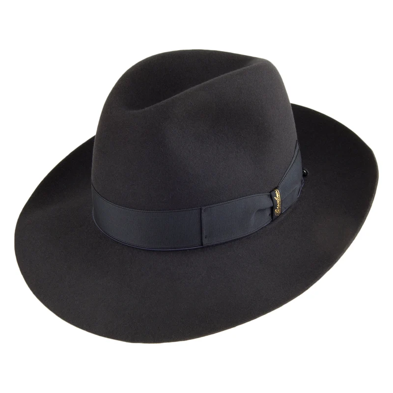 Chapeau Fedora en Fourrure Feutrée Avalon anthracite BORSALINO