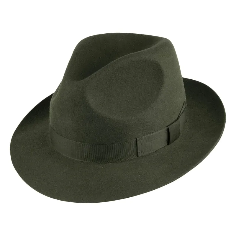 Chapeau Fedora en Laine Feutrée Goodwood sauge DENTON
