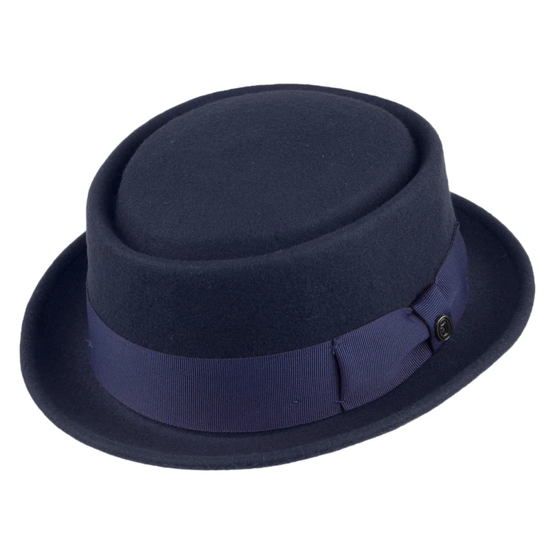 Chapeau Pork Pie en Laine Déformable bleu marine JAXON & JAMES