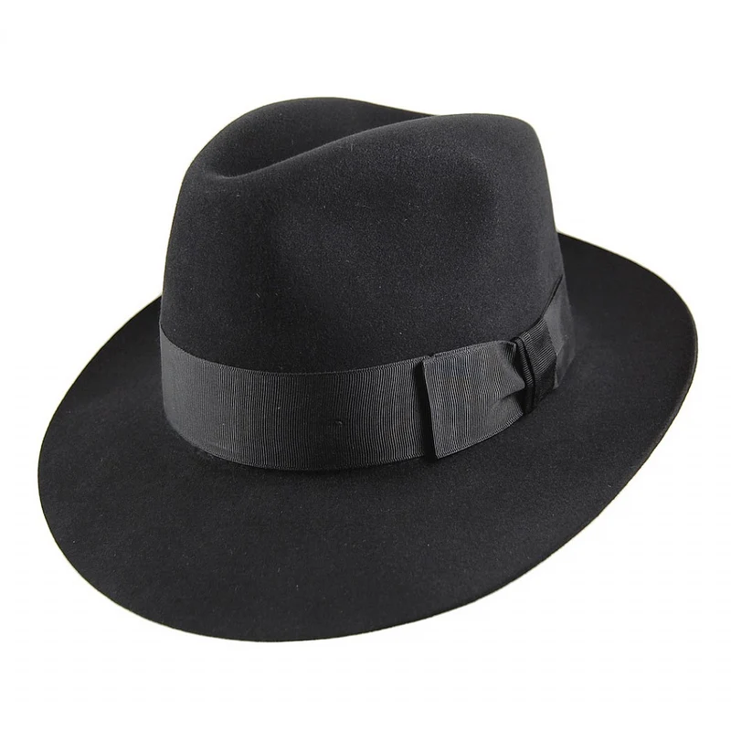 Chapeau Fedora en Fourrure Feutrée Knightsbridge noir CHRISTYS
