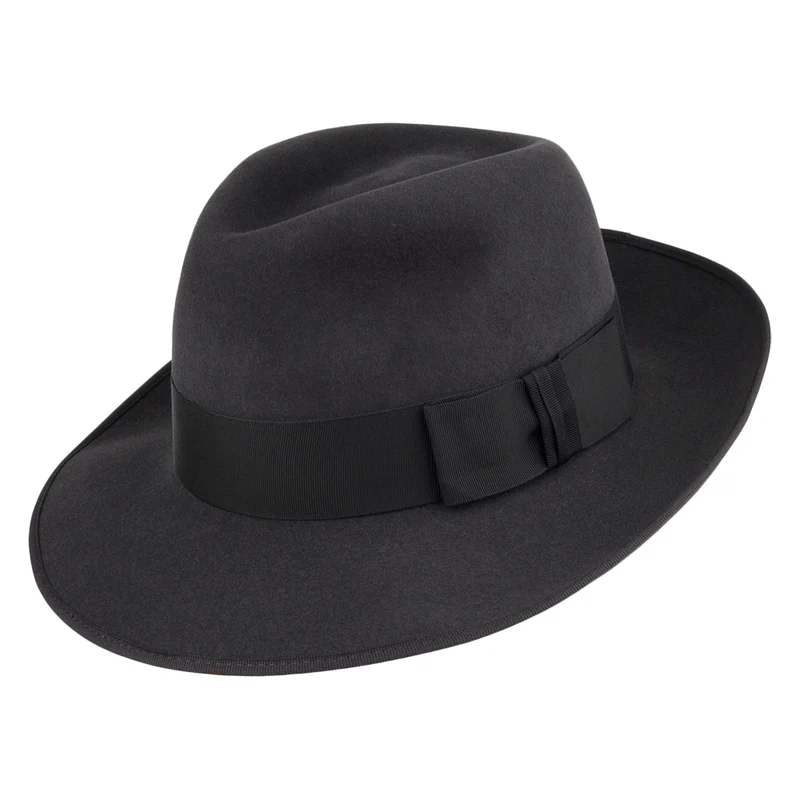 Chapeau Fedora en Fourrure Feutrée Gangster anthracite CHRISTYS