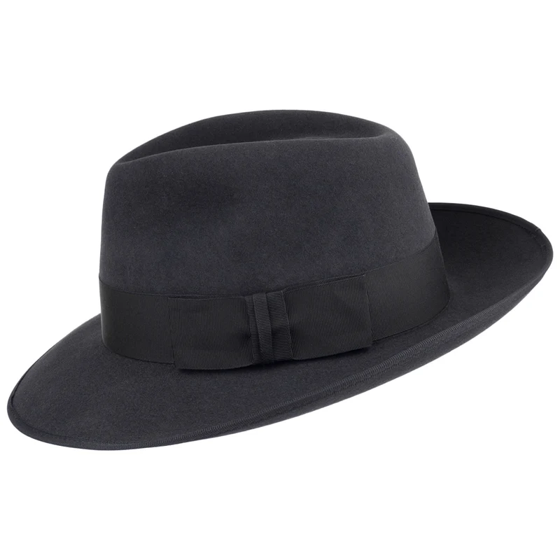 Chapeau Fedora en Fourrure Feutrée Gangster anthracite CHRISTYS