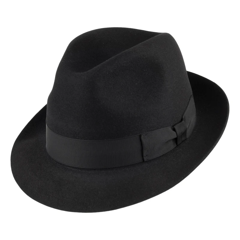 Chapeau Trilby en Fourrure Feutrée Draper noir SIGNES