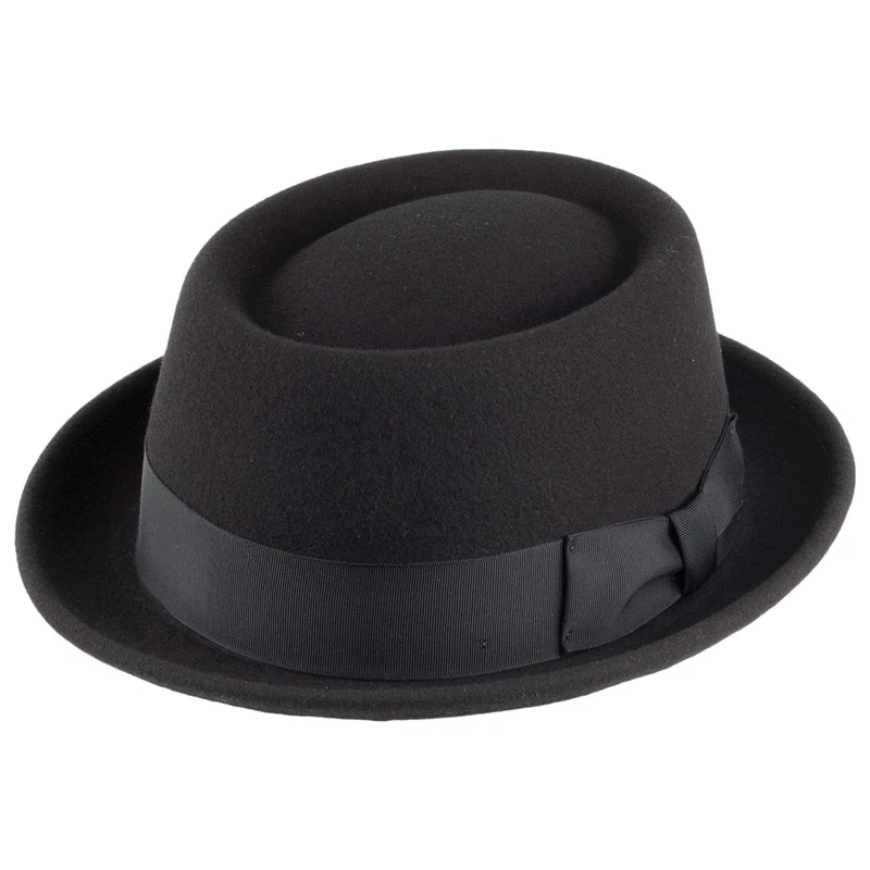 Chapeau Pork Pie en Laine Feutrée Déformable Hydrofuge Darron noir BAILEY