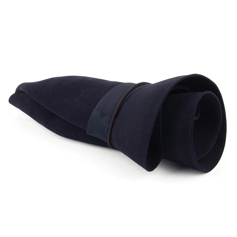 Chapeau Fedora en Fourrure Feutrée Foldaway bleu marine CHRISTYS