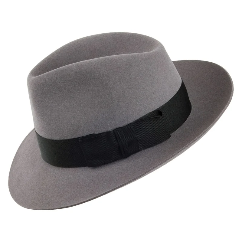 Chapeau Fedora en Fourrure Feutrée Knightsbridge gris clair CHRISTYS