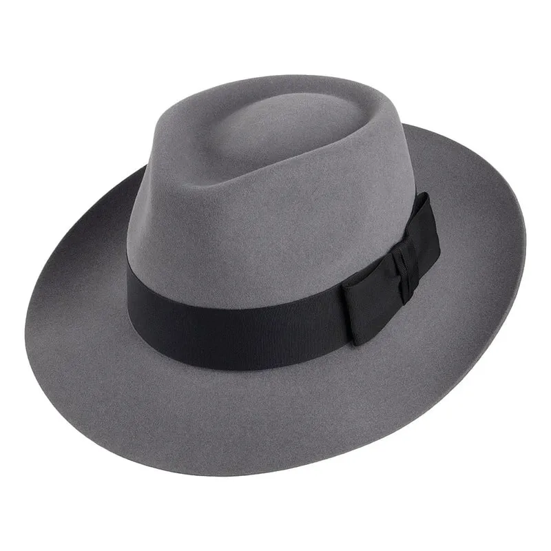 Chapeau Fedora en Fourrure Feutrée Casablanca gris clair CHRISTYS