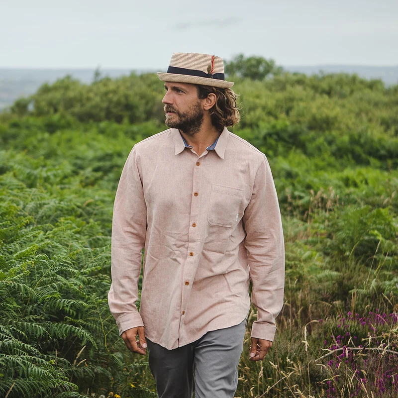 Chapeau Pork Pie Diamond Crown en Paille Toyo Tressée naturel JAXON & JAMES