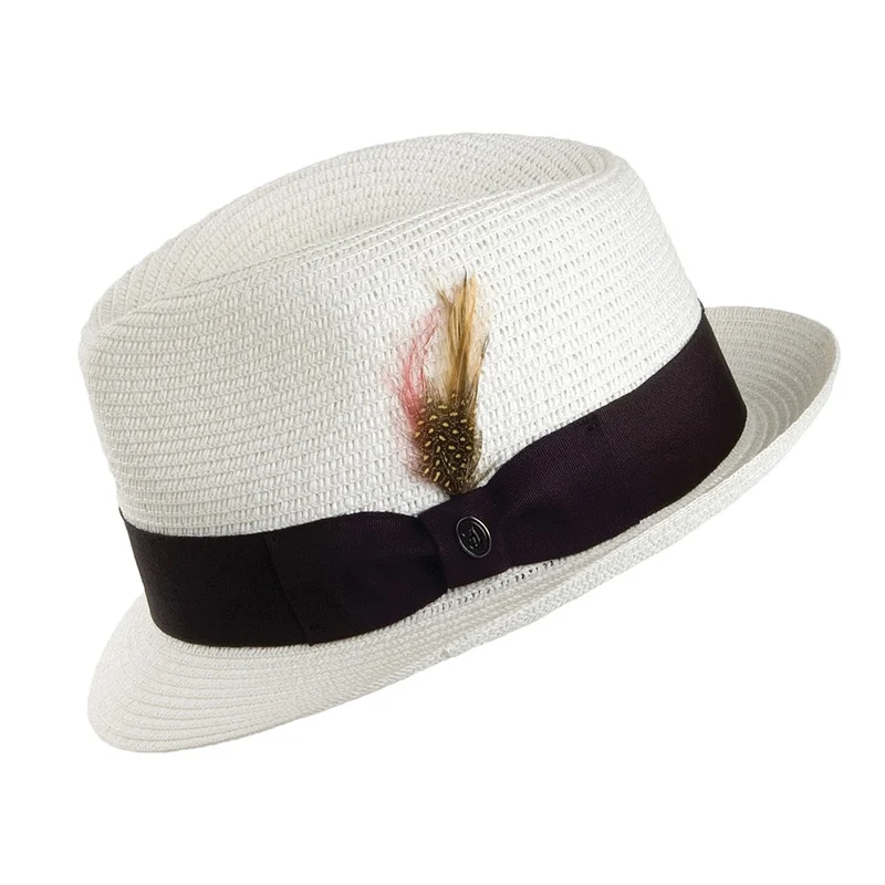 Chapeau Trilby en Paille Toyo blanc JAXON & JAMES