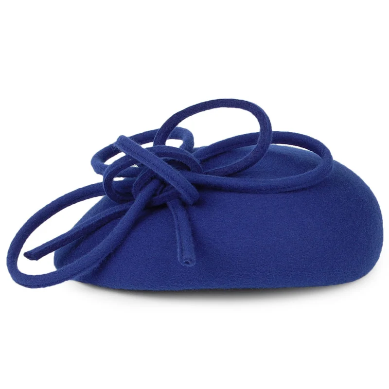 Chapeau Calot en Laine avec Boucles Rosey bleu roi WHITELEY