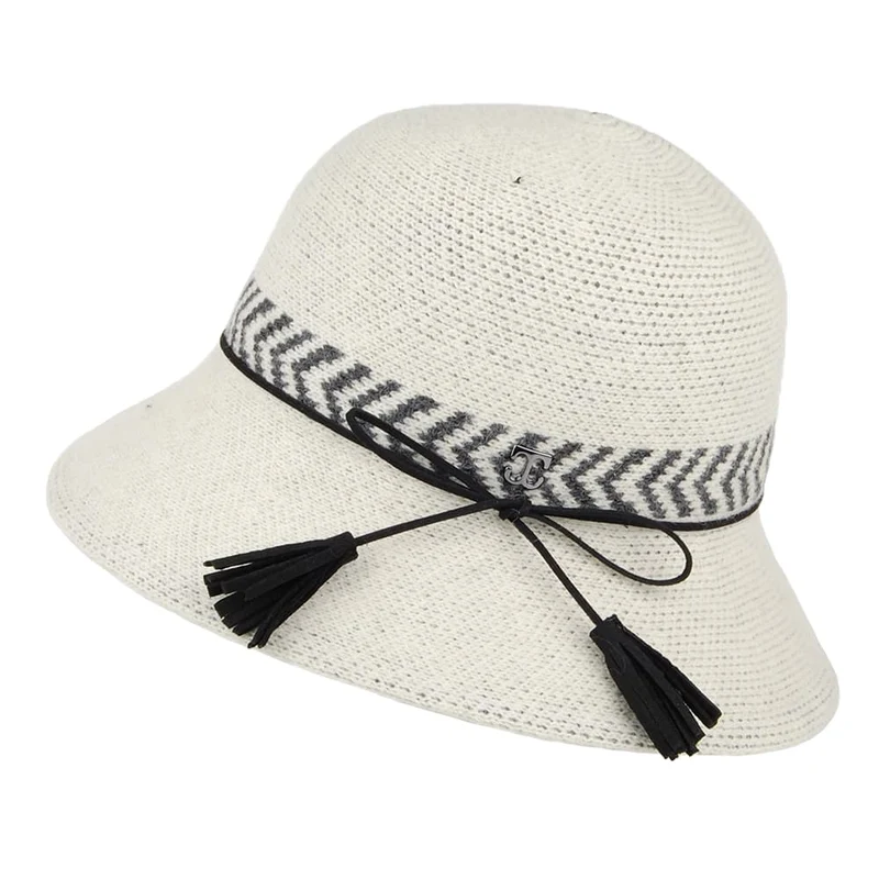 Chapeau Cloche en Laine Mélangée Mattie ivoire CALLANAN