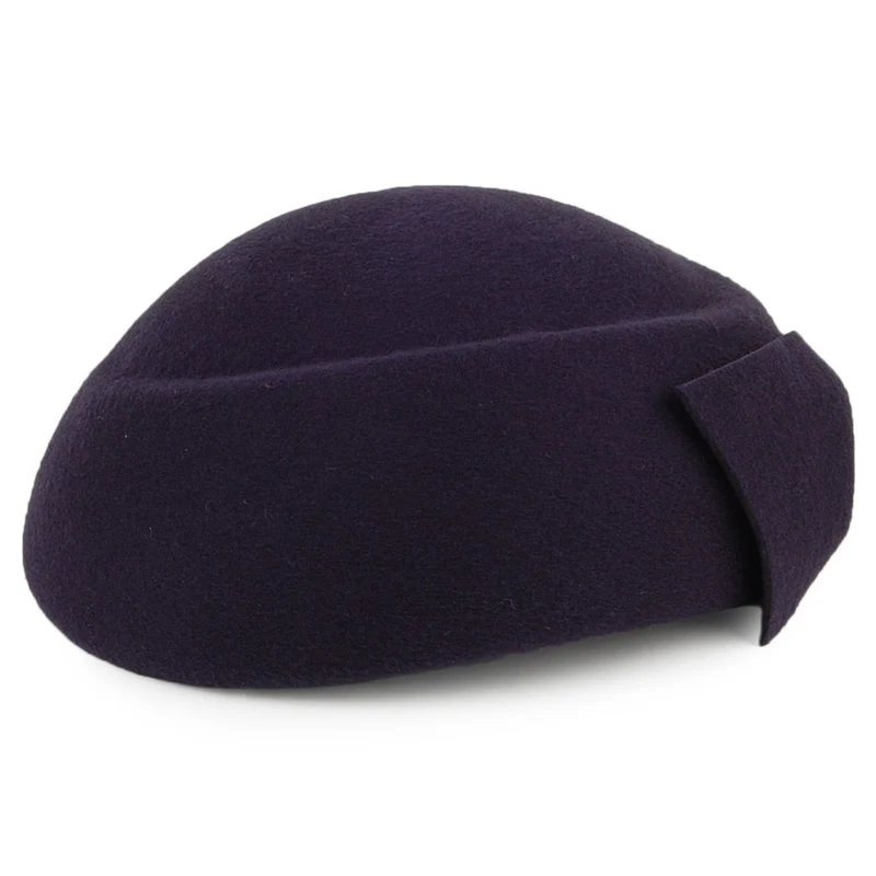 Chapeau Calot en Laine avec Nœud Avery bleu marine WHITELEY