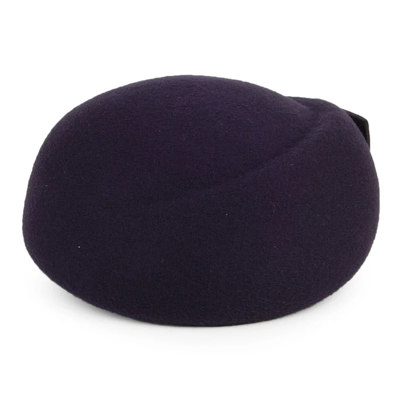 Chapeau Calot en Laine avec Nœud Avery bleu marine WHITELEY
