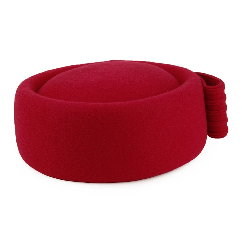 Chapeau Calot en Laine Jackie O Loop Bow rouge WHITELEY