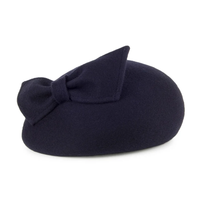 Chapeau Calot avec Nœud Kate bleu marine WHITELEY