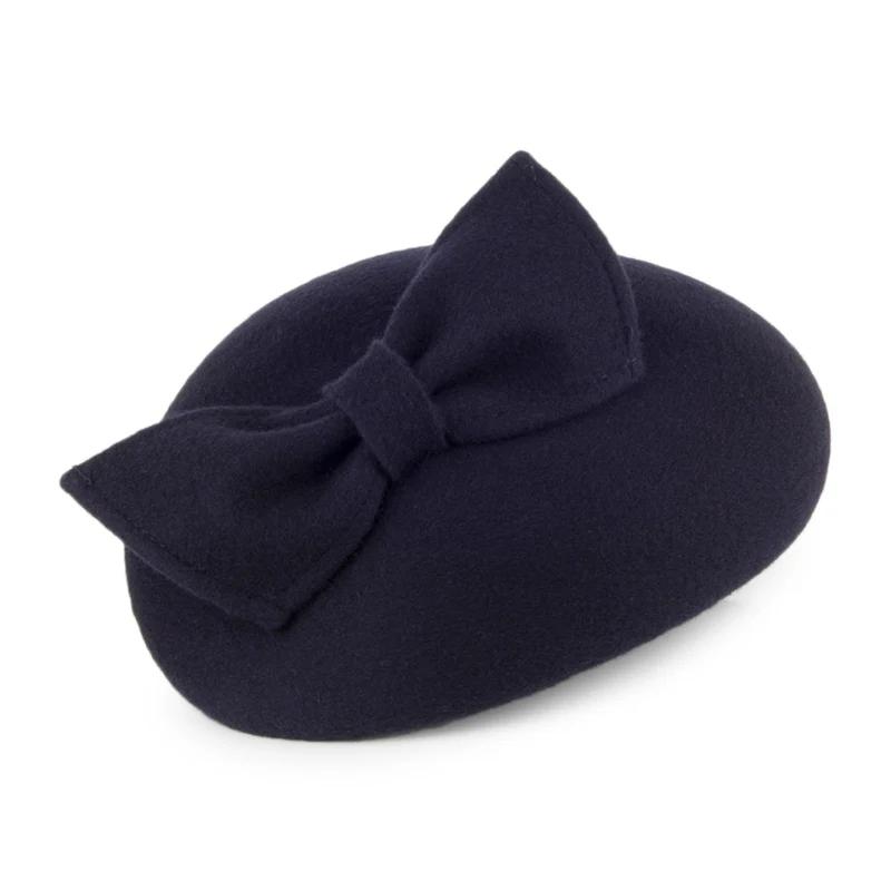 Chapeau Calot avec Nœud Kate bleu marine WHITELEY