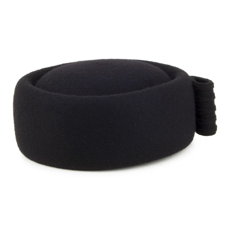 Chapeau Calot en Laine Jackie O Loop Bow noir WHITELEY