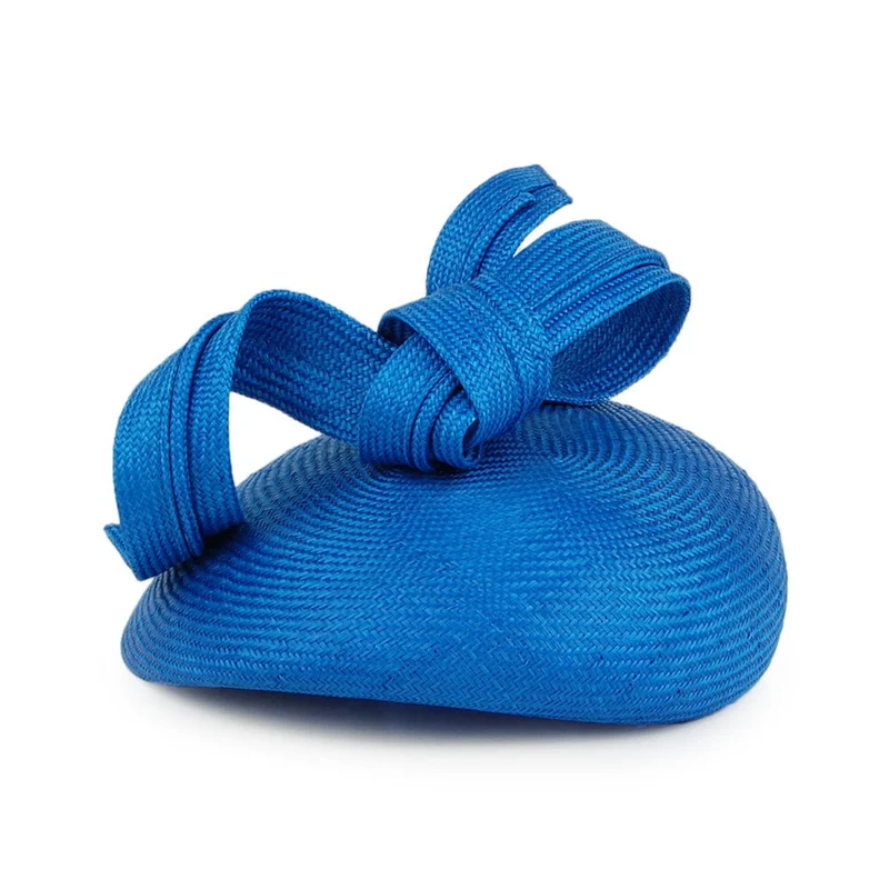Chapeau Calot en Paille Duchesse De Cambridge bleu vif WHITELEY