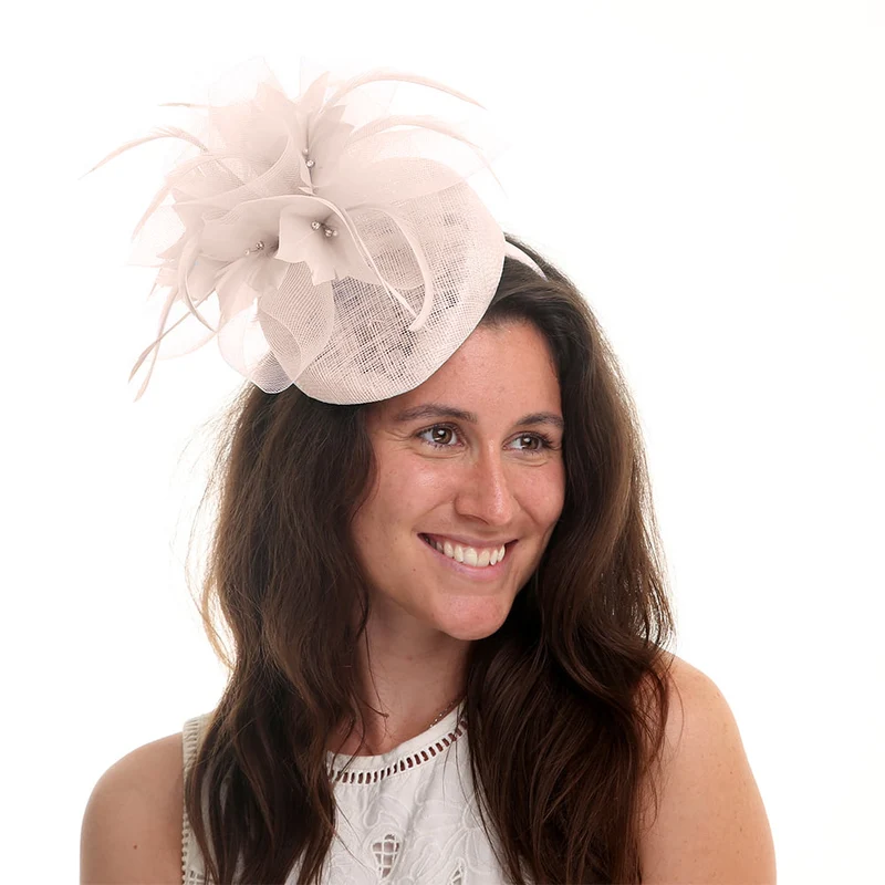 Chapeau Calot Bibi Dahlia rose clair JANE ANNE DESIGNS