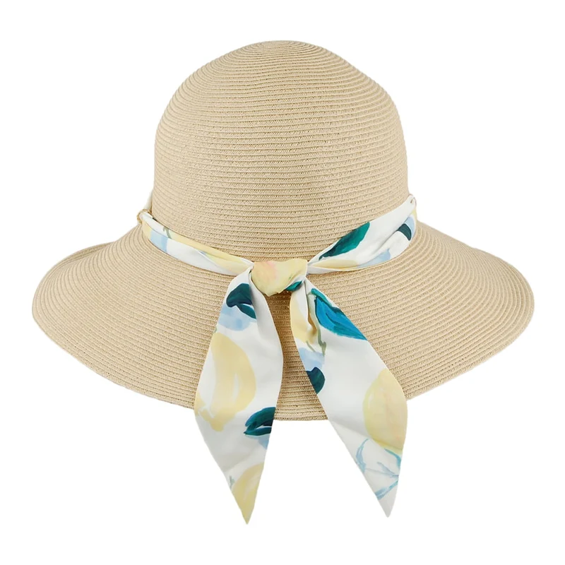 Chapeau Été avec Écharpe Détachable Violet naturel-jaune JOULES