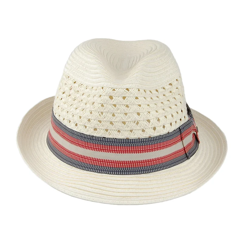 Chapeau Fedora en Papier Tressé Ventilé Baytown ivoire SCALA