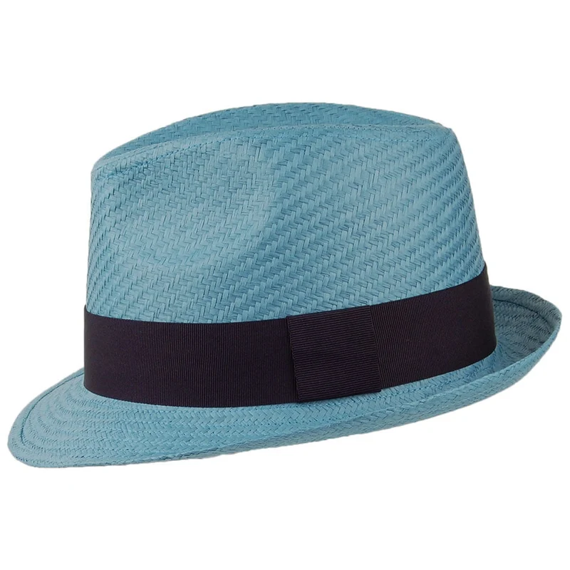 Chapeau Trilby en Paille bleu FAILSWORTH