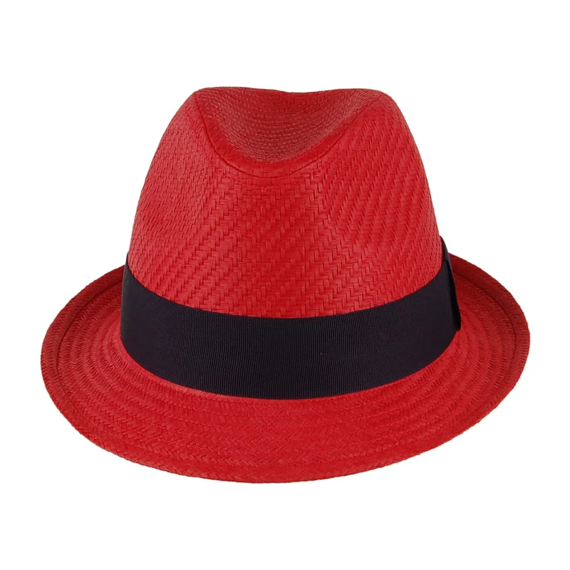 Chapeau Trilby en Paille rouge FAILSWORTH